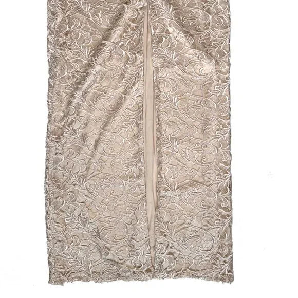 Adrianna Papell Lace Cap Sleeve Illusion Gown - Picture 4 of 10